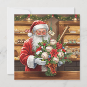 Cartão De Festividades Natal do Baseball