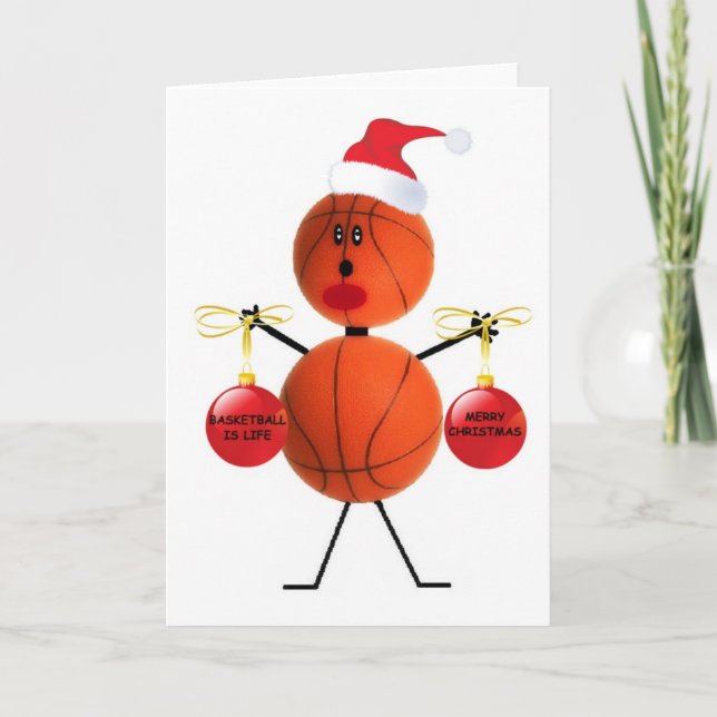 Cartão De Festividades Natal do basquetebol (Frente)