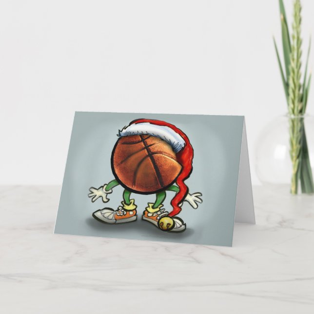 Cartão De Festividades Natal do basquetebol (Frente)