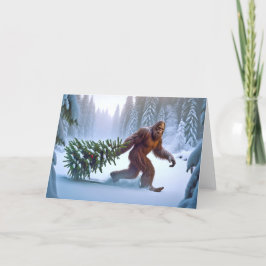 CARTÃO DE FESTIVIDADES NATAL DO BIGFOOT - ÁRVORE DECORADA