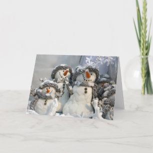 Cartão De Festividades Natal do boneco de neve