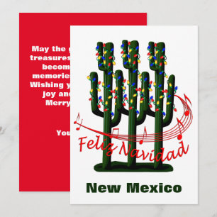 Cartão De Festividades Natal do Cacto do Novo México Feliz Natal Feriado 