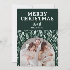 Cartão De Festividades Natal do Cardeal Botânico Elegante