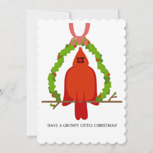 Cartão De Festividades Natal do Cardinal Mal-Humorado