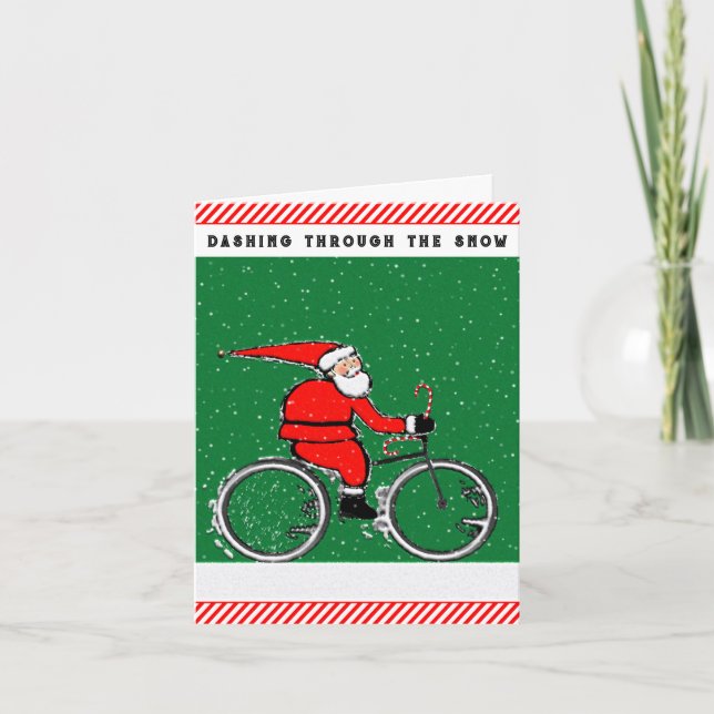 Cartão De Festividades Natal do Ciclista (Frente)
