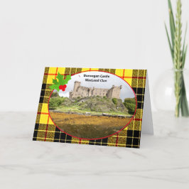 Cartão De Festividades Natal do Clã MacLeod no Castelo Dunvegan e Tartan