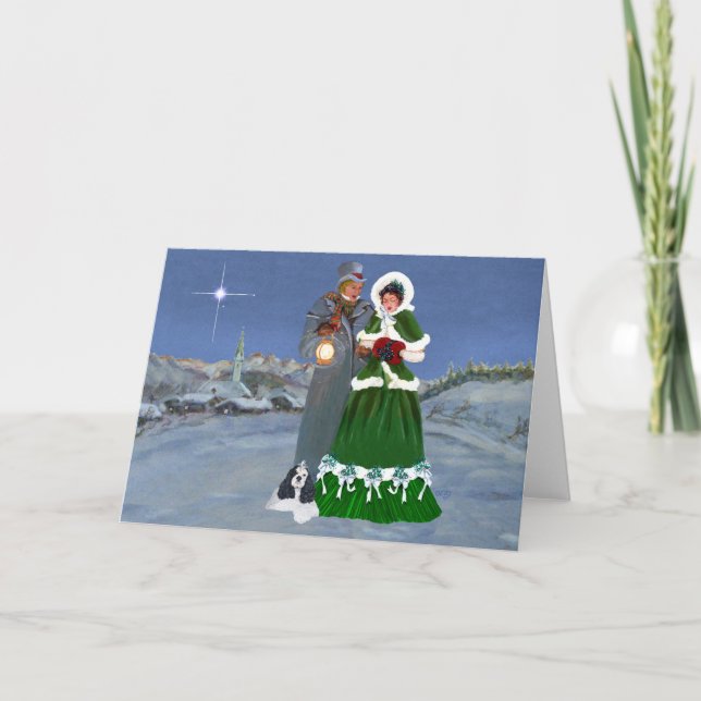 Cartão De Festividades Natal do Cocker espanhol americano (Frente)