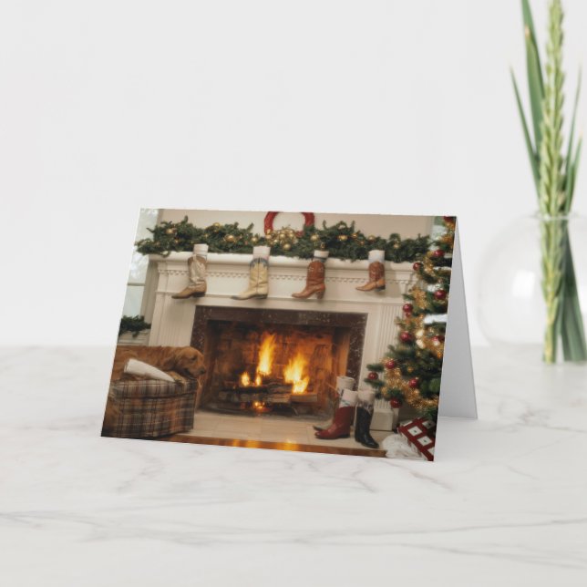 Cartão De Festividades Natal do Cowboy (Frente)