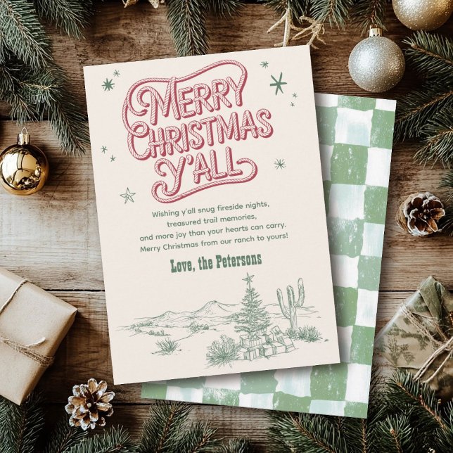 Cartão De Festividades Natal do Cowboy Ocidental Feliz Natal Y (Criador carregado)