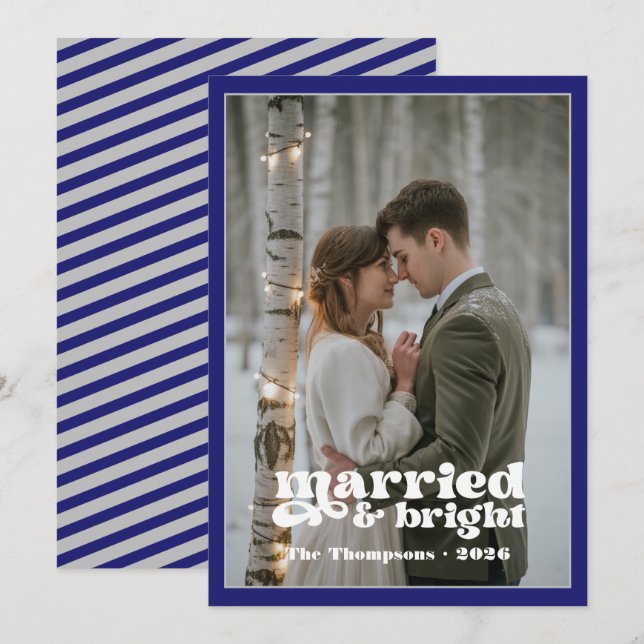 Cartão De Festividades Natal do Dia Azul e Prateado (Frente/Verso)