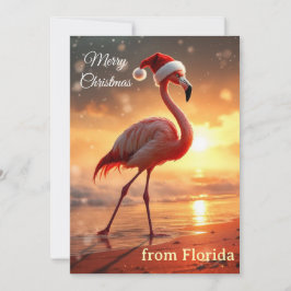Cartão De Festividades Natal do Flamingo