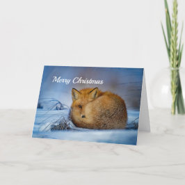Cartão De Festividades Natal do Fox vermelho