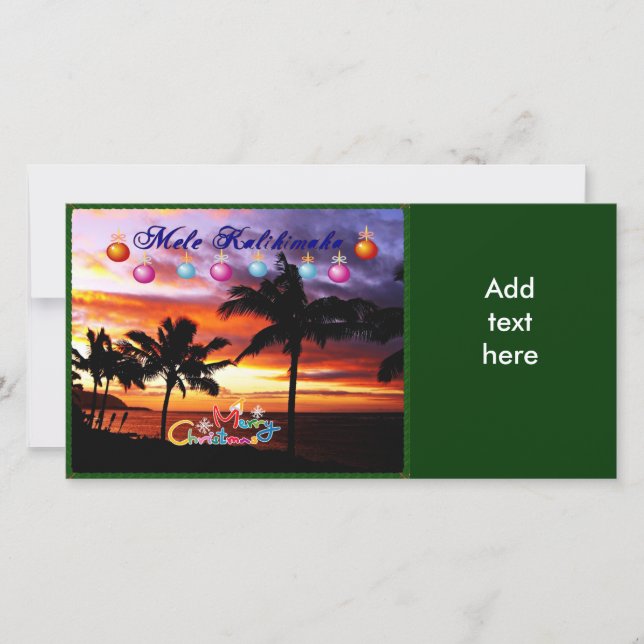 Cartão De Festividades Natal do Havaí (Frente)