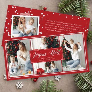 Cartão De Festividades Natal do Joyeux Noel Simple Script Modern 4
