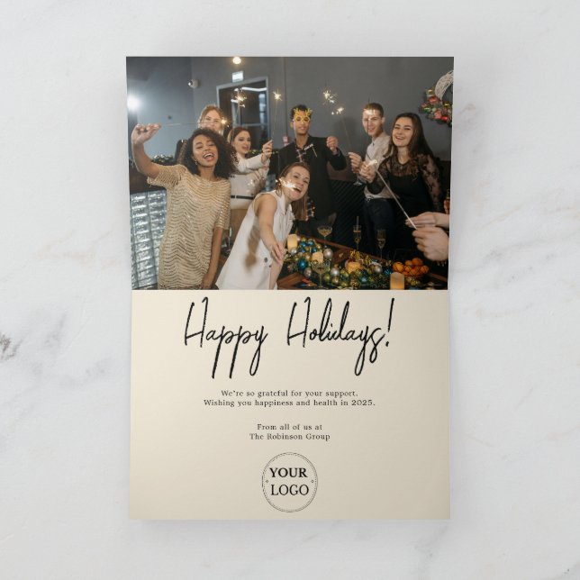 Cartão De Festividades Natal do logotipo de empresa (Interior)