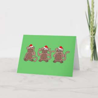 Cartão De Festividades Natal do macaco