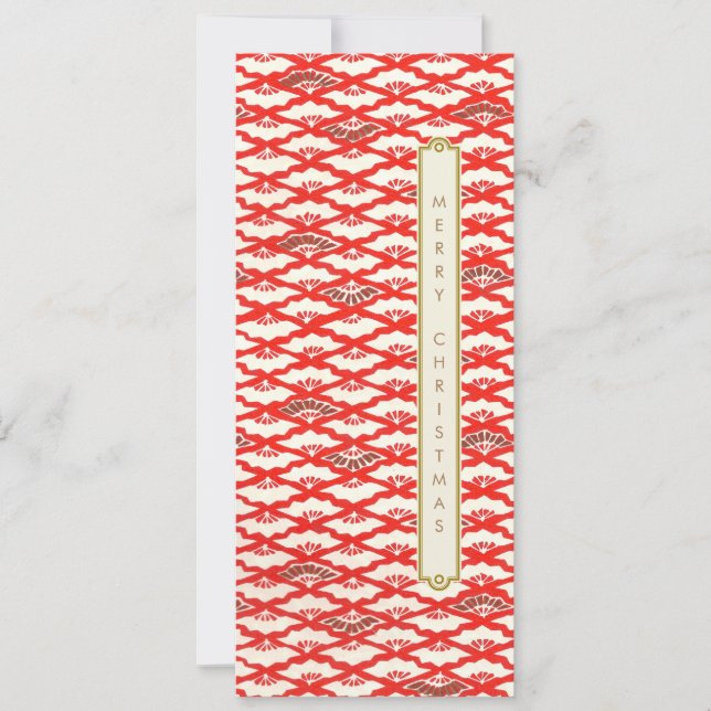 Cartão De Festividades Natal do origami japonês (Frente)