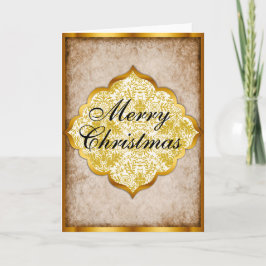Cartão De Festividades Natal do Ouro Elegante