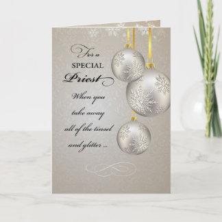 Cartão De Festividades Natal do Padre Católico, Elegante