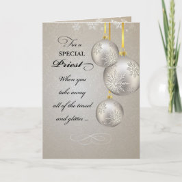 Cartão De Festividades Natal do Padre Católico, Elegante