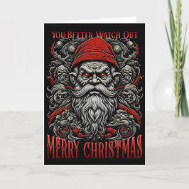 Cartão De Festividades Natal do Papai Noel de Terror