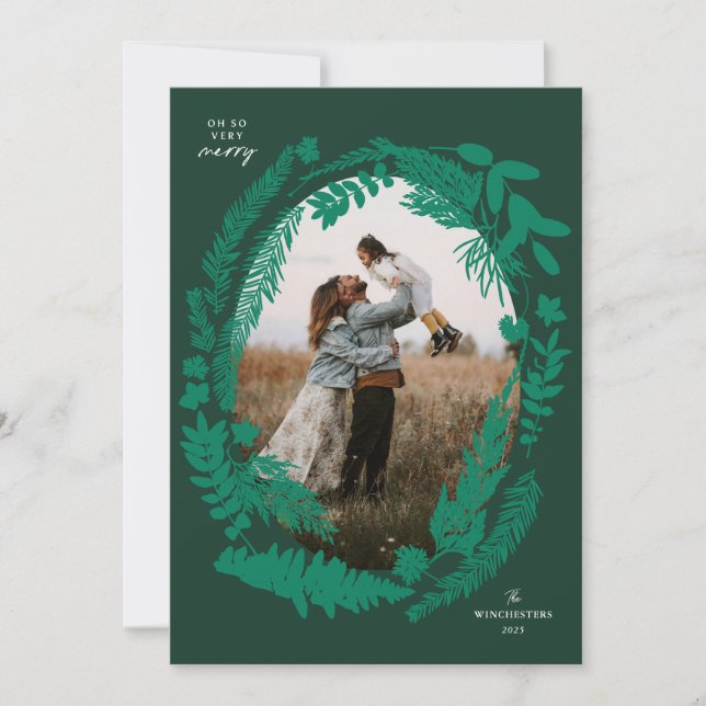 Cartão De Festividades Natal do Quadro de Impressões Botânicas (Frente)