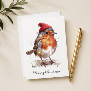 Cartão De Festividades Natal do Robin Floresta Aconchegante