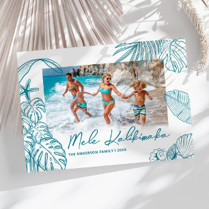 Cartão De Festividades Natal do Teal Mele Kalikimaka