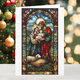 Cartão De Festividades Natal do Texto Personalizado do Vidro Nativo