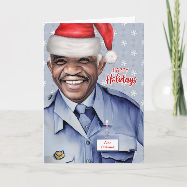 Cartão De Festividades Natal do trabalhador postal americano na África (Frente)