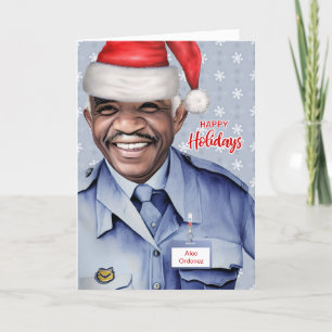 Cartão De Festividades Natal do trabalhador postal americano na África