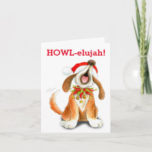 Cartão De Festividades Natal do uivo-elujah do cão do canto da canção 