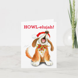 Cartão De Festividades Natal do uivo-elujah do cão do canto da canção de