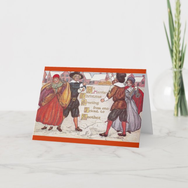 Cartão De Festividades Natal do YE Merrie (Frente)