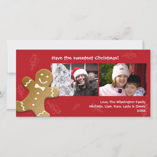 Cartão De Festividades Natal doce vermelho dos bastões de doces do homem (Frente)