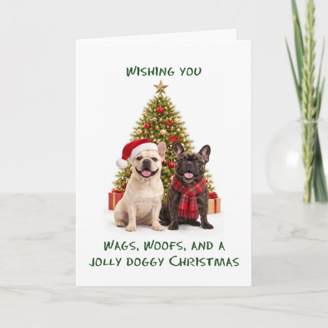 Cartão De Festividades Natal dos Cães (Frente)