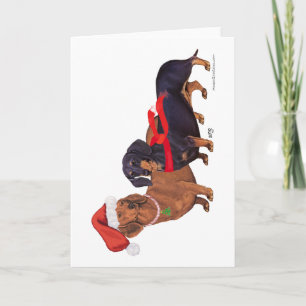 Cartão De Festividades Natal dos Dachshunds