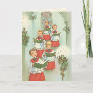 Cartão De Festividades Natal dos meninos do coro do vintage