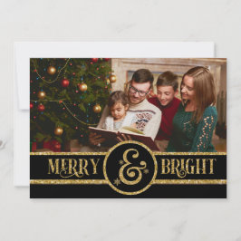 Cartão De Festividades Natal Dourado e brilhante para a Feliz e fotografi