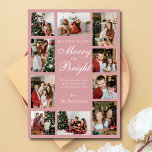 Cartão De Festividades Natal Dusty Pink Collage Collage 10 Foto Collage<br><div class="desc">Feliz de colagem de fotos Dusty Pink 10 Classy Collage & Cartão de Natal brilhante - Que seus dias sejam Feliz e Brilhante. Apresentando a tipografia de caligrafia com script de na moda e a elegante tipografia de blocos de chic. Personalize adicionando 10 fotos.</div>