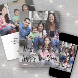 Cartão De Festividades Natal e Anos novos Brutos - Script Preto 2 Foto