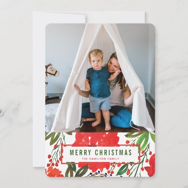 Cartão De Festividades Natal e Mão Pintados (Frente)