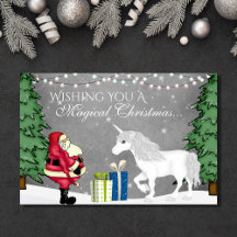 Natal e Unicórnio Magico Natal Ano Novo Feliz