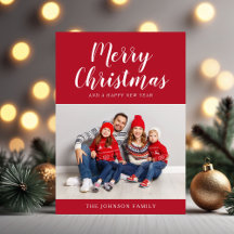 Natal Elegante em Vermelho com Letra de Forma e Um