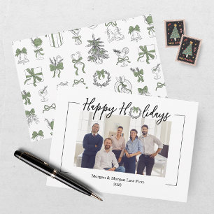 Cartão De Festividades Natal Elegante Verde e Preto