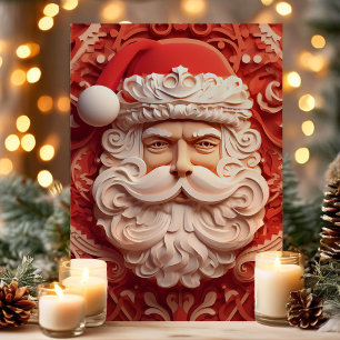 Cartão De Festividades Natal em 3D com Papai Noel Detalhado