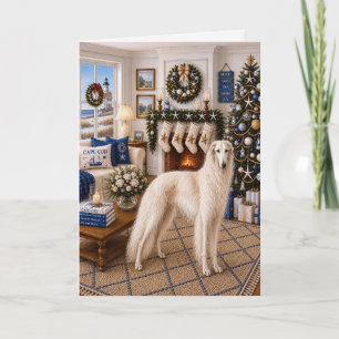 Cartão De Festividades Natal em Cape Cod ,Borzoi