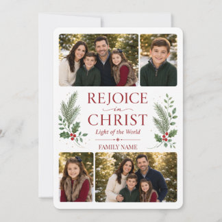 Cartão De Festividades Natal em Família: Alegrai-vos em Cristo Foto LDS