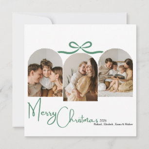 Cartão De Festividades Natal em Família com Arco Minimalista Moderno