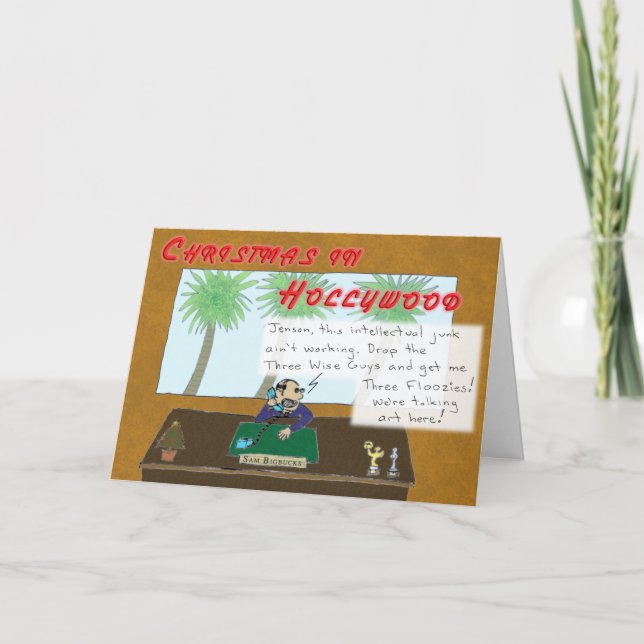 Cartão De Festividades Natal em Hollywood (Frente)